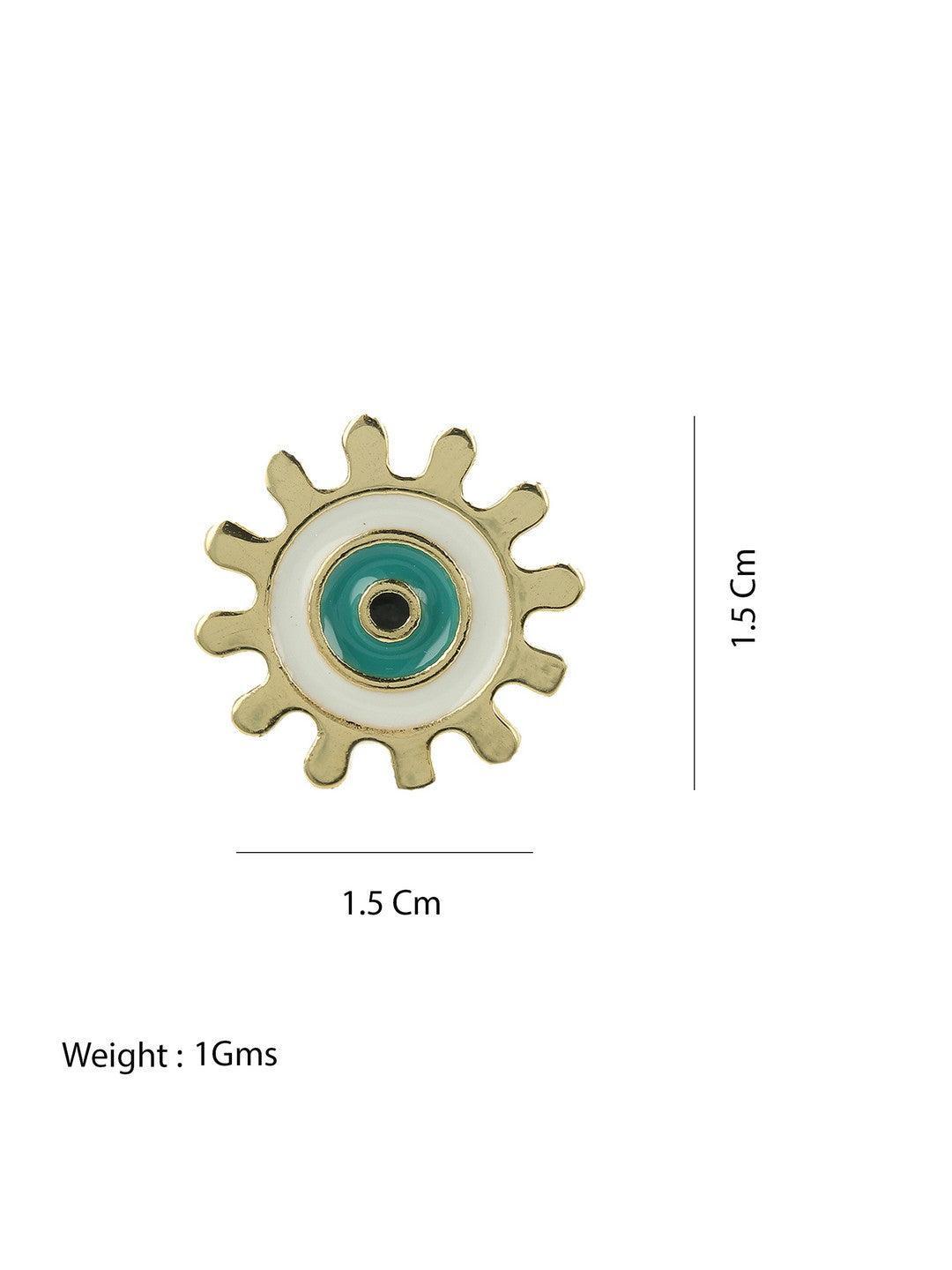 Ishhaara Evil Eye Round Stud Ivory
