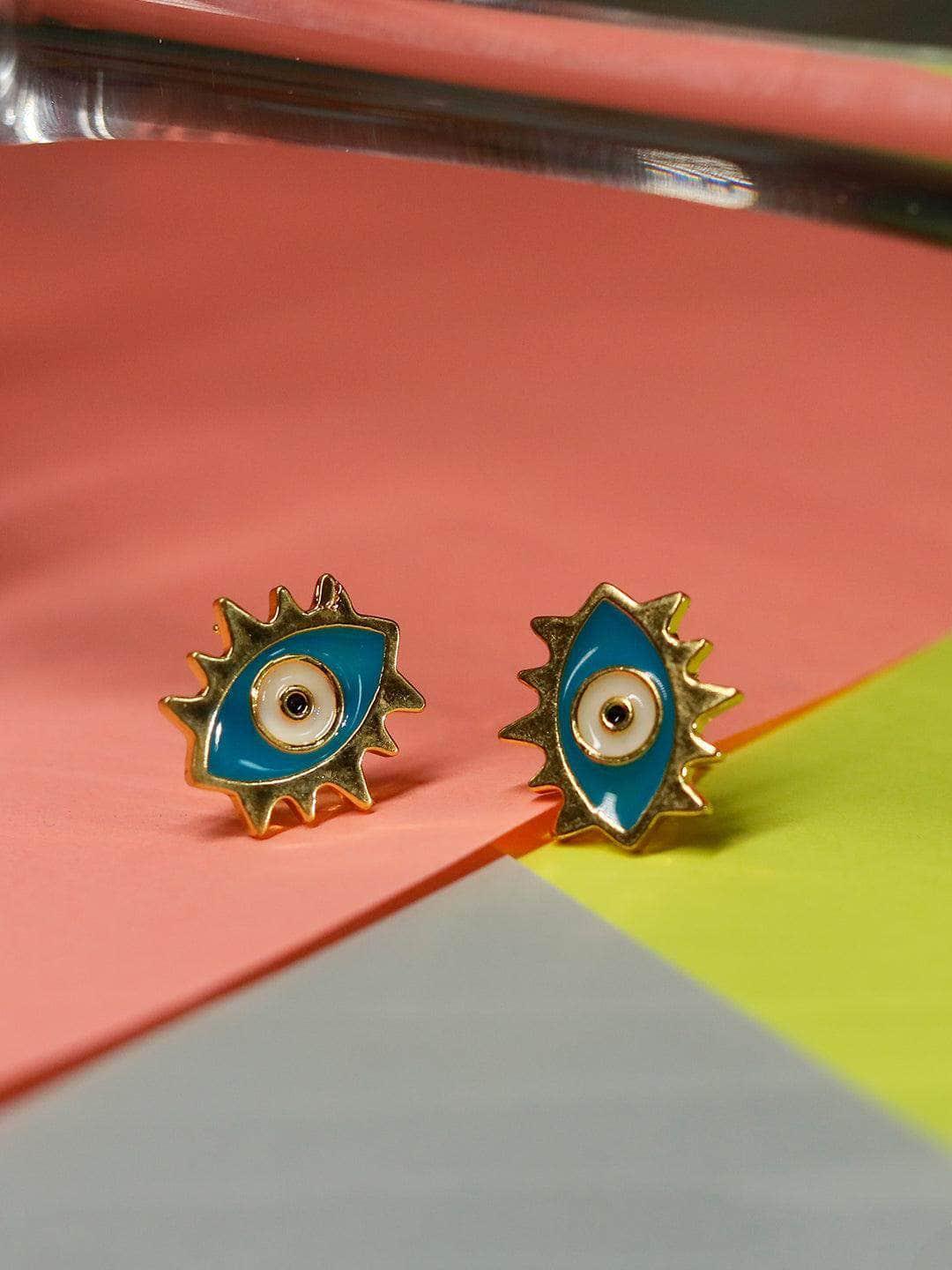 Ishhaara Evil Eye Stud Light Blue