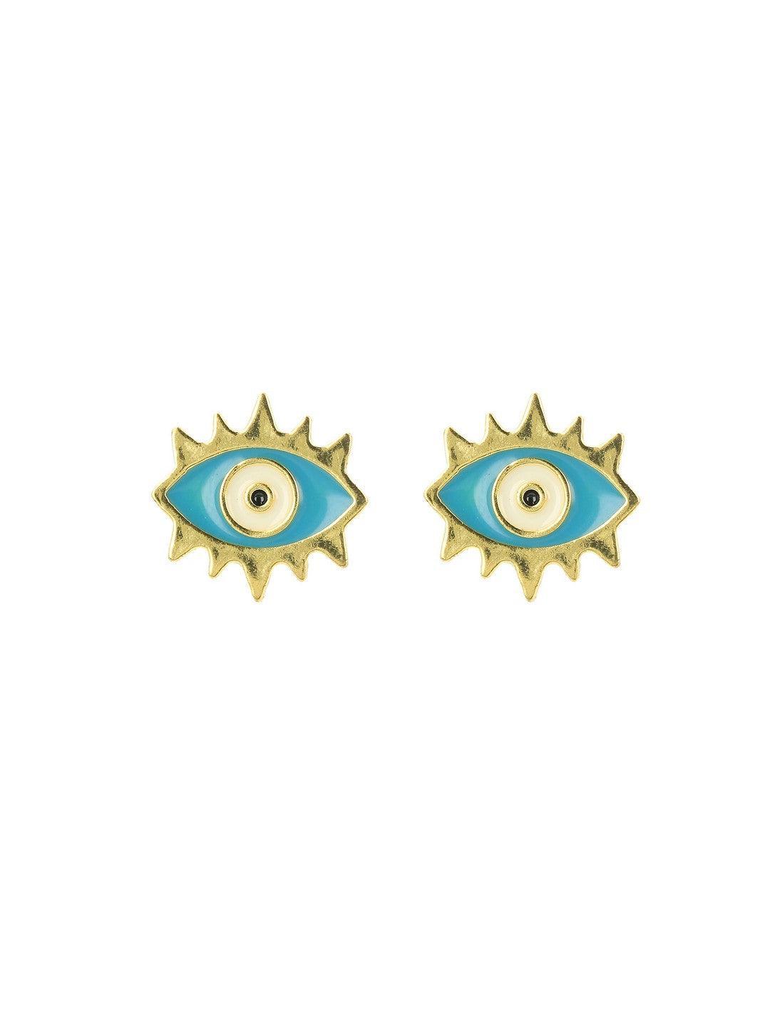 Ishhaara Evil Eye Stud Light Blue
