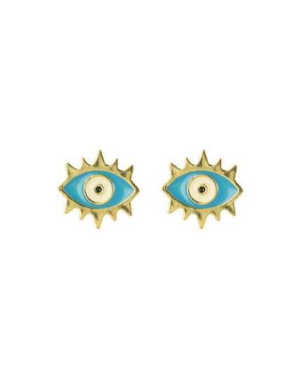 Ishhaara Evil Eye Stud Light Blue