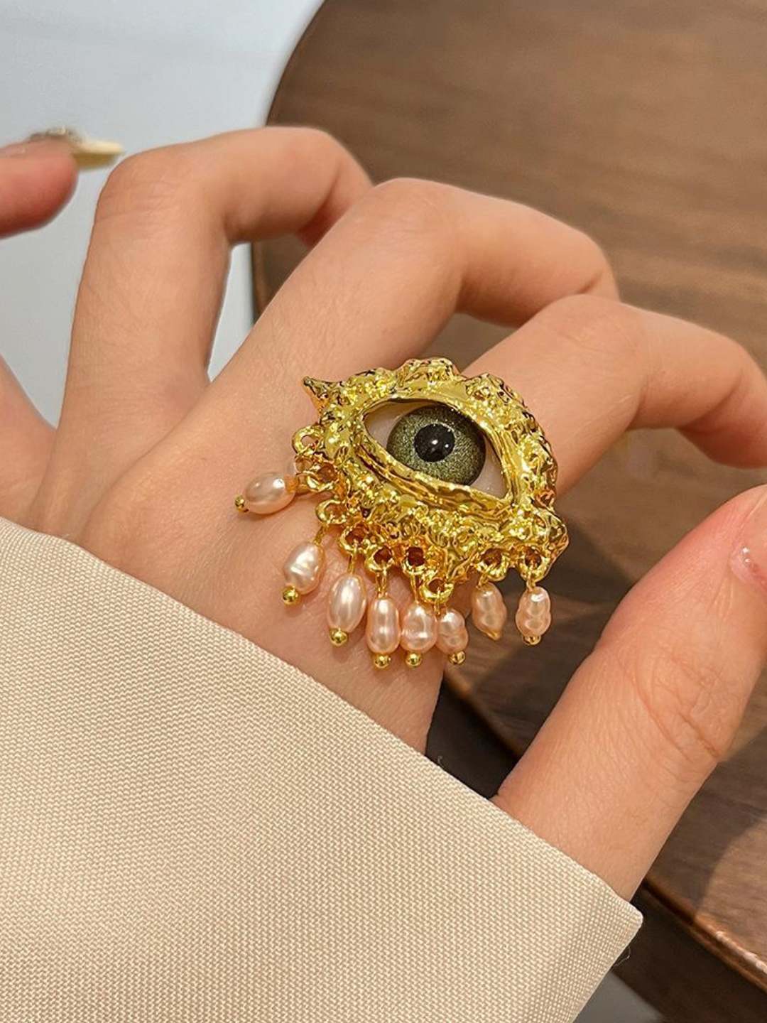 Ishhaara Evil Eye Tassel Ring