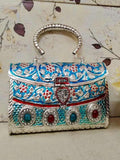 Ishhaara Exclusive Hand Carved High Quality German Silver Clutch