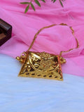 Ishhaara Exclusive Hand Carved High Quality Golden Silver Mini Clutch