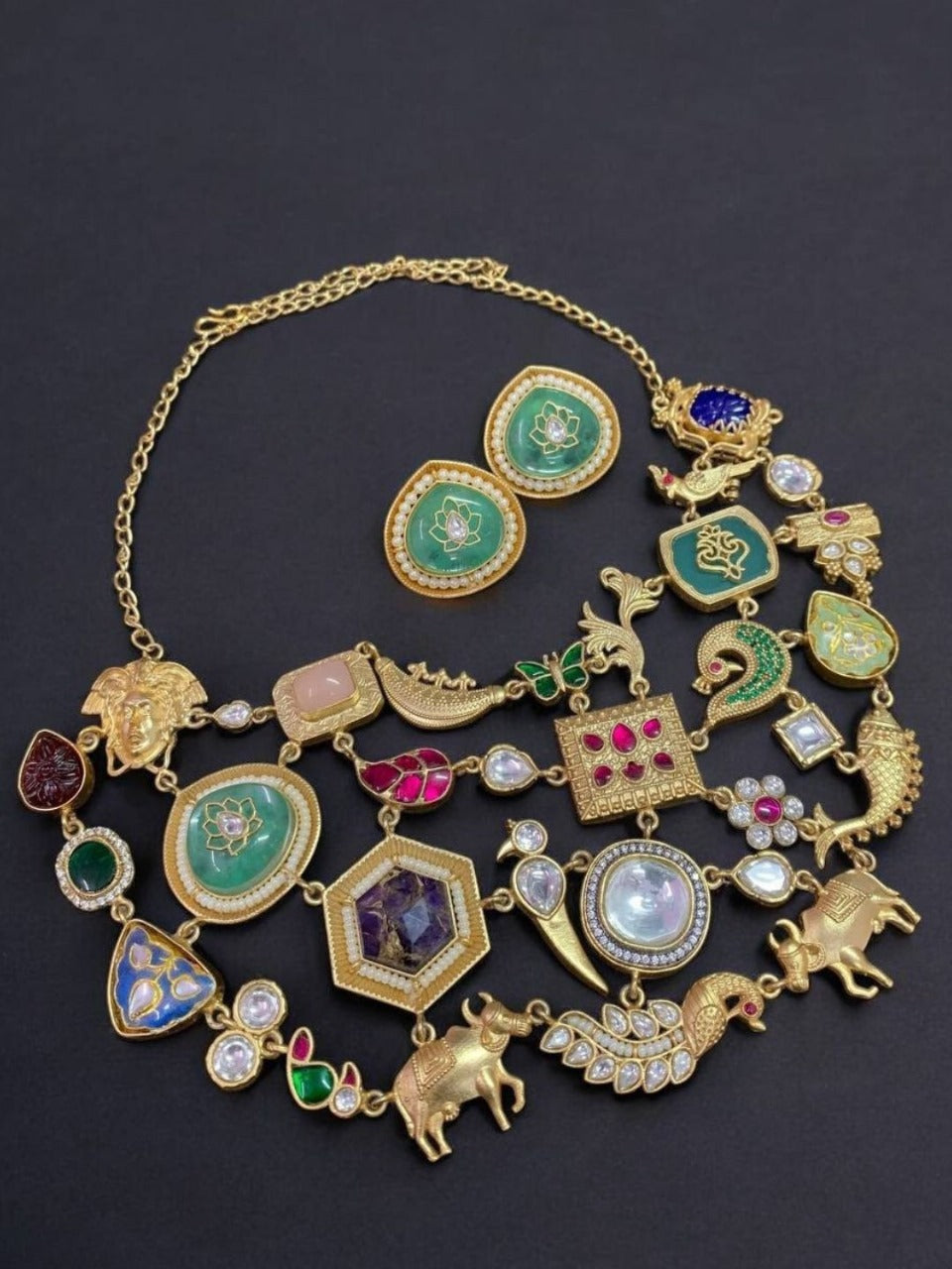 Ishhaara Exclusive Hand Crafted Amrapali Inspired Fusion Necklace Set