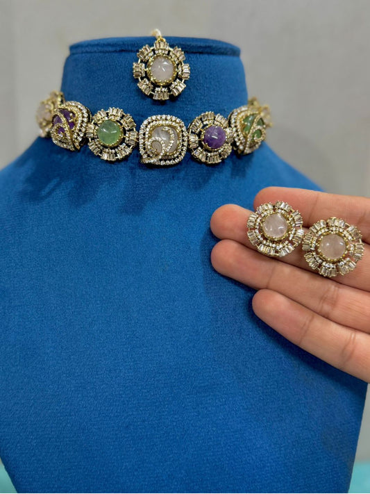 Ishhaara Exclusive Hand Crafted Multistone Necklace