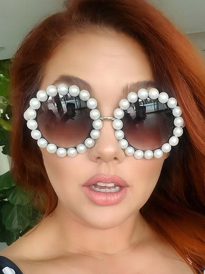 Ishhaara Exclusive Round Pearl Sunglasses