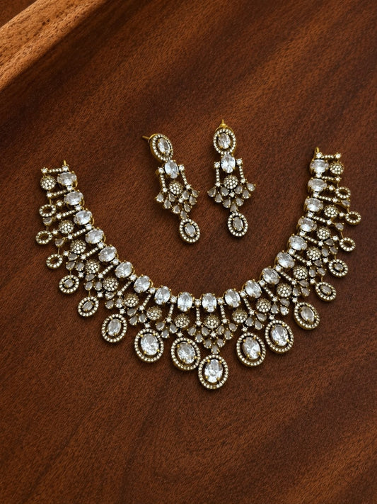 Ishhaara Exquisite Premium Finish Moissanite Stone Necklace