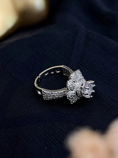 Ishhaara Exquisite Royal Ad Studded Adjustable Ring