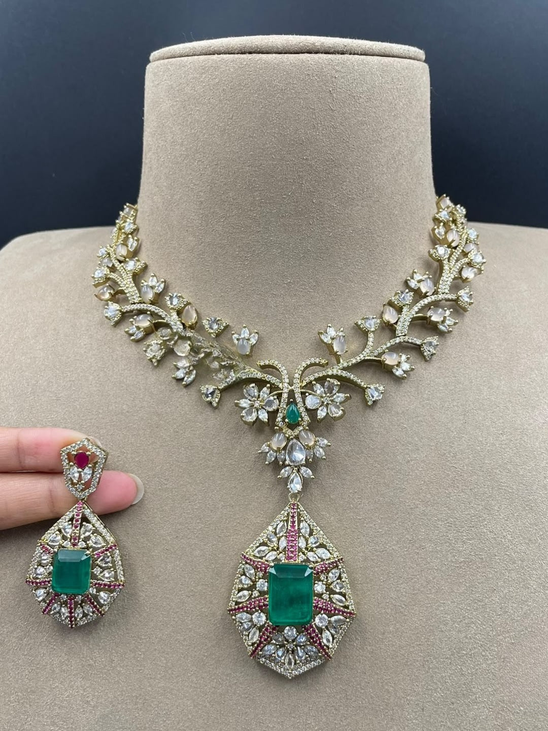 Ishhaara Exquisite Stone Studded Choker Necklace Set