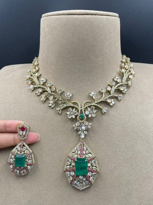 Ishhaara Exquisite Stone Studded Choker Necklace Set
