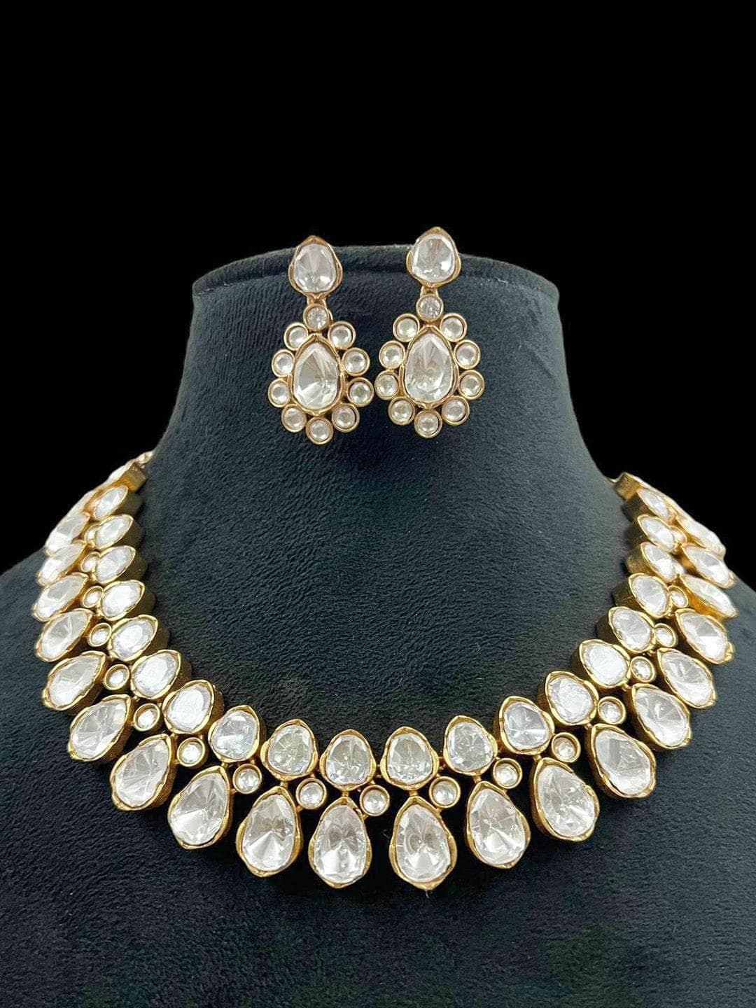 Ishhaara Fancy Style Peary wear Kundan Necklace Set