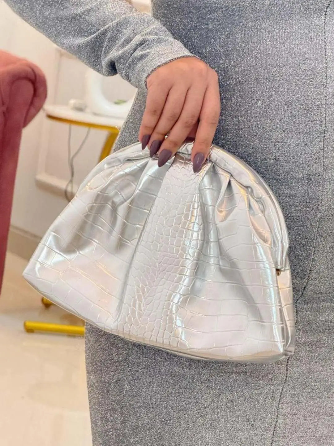 Ishhaara Faux Leather Cloud Bag