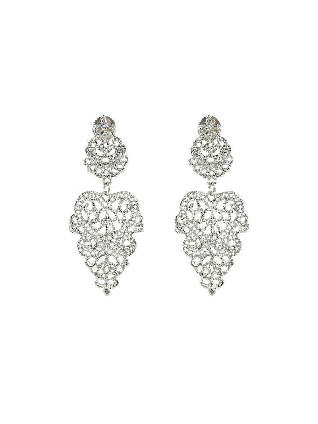 Ishhaara Filigree Chandelier Earrings Silver