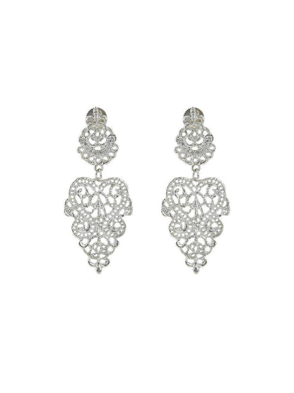 Ishhaara Filigree Chandelier Earrings Silver