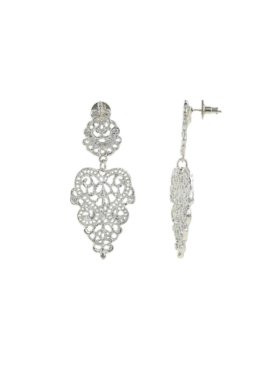 Ishhaara Filigree Chandelier Earrings Silver