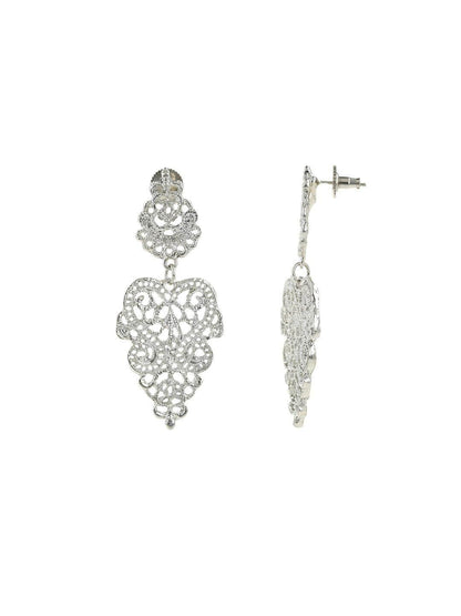 Ishhaara Filigree Chandelier Earrings Silver