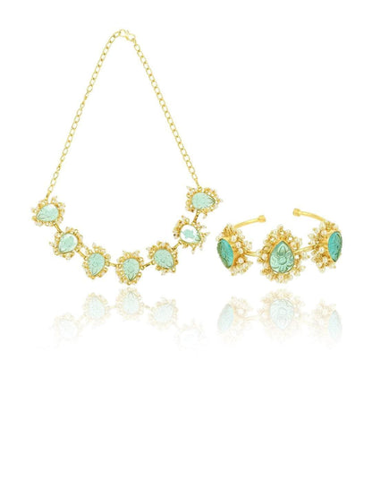 Ishhaara Firoza Choker And Handcuff Set