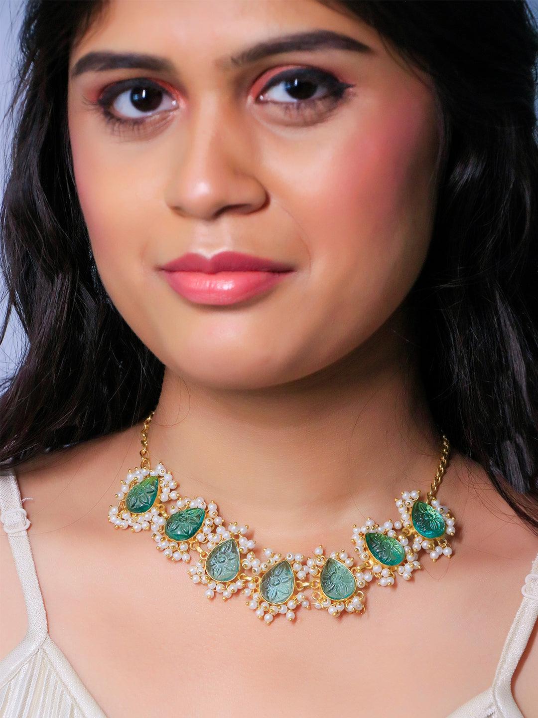 Ishhaara Firoza Choker Light Blue