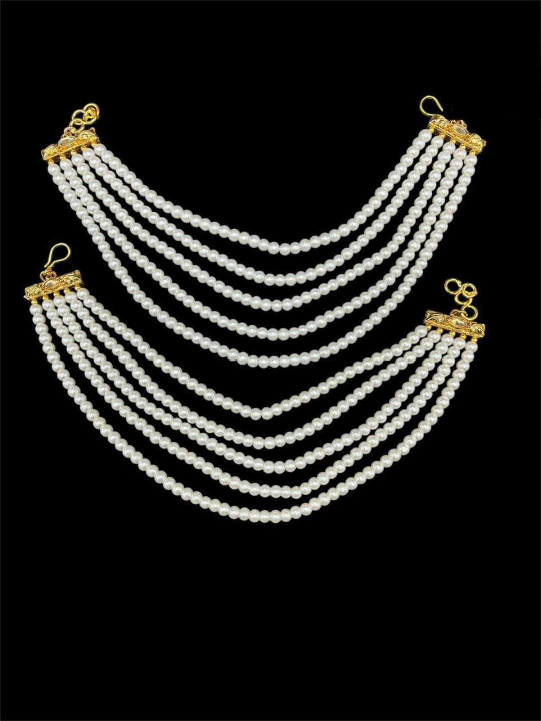 Ishhaara Five Layered Pearl Ear Chains