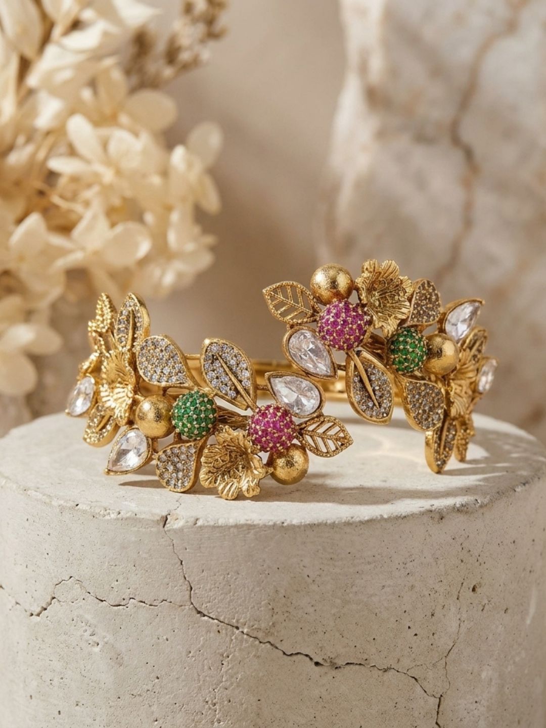 Ishhaara Floral 3D Cuff Kada
