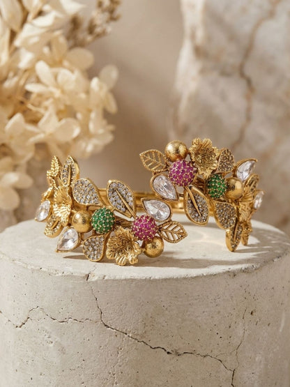 Ishhaara Floral 3D Cuff Kada