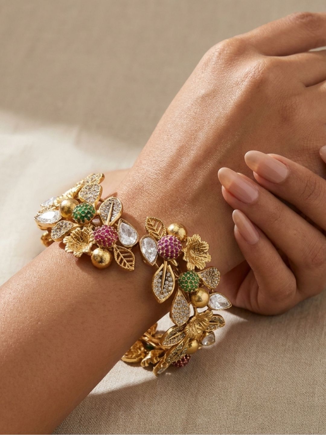 Ishhaara Floral 3D Cuff Kada