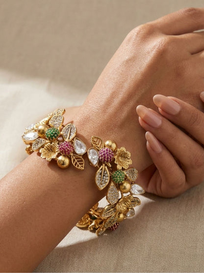 Ishhaara Floral 3D Cuff Kada