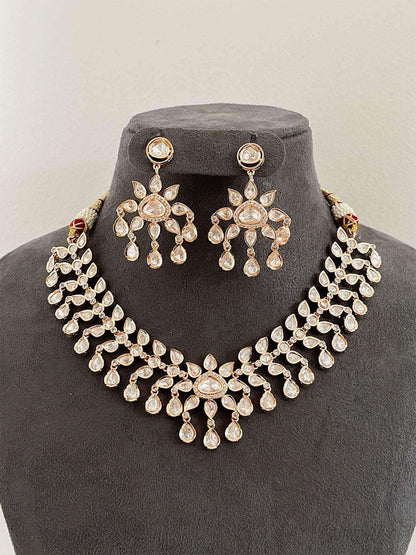 Ishhaara Floral Design Real Kundan Polki Necklace