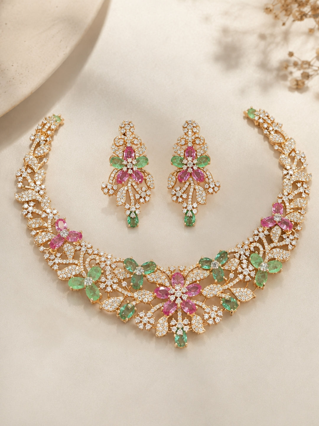 Ishhaara Floral Diamond Pastel Set