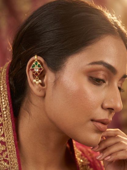 Ishhaara Floral Jadau Kundan Bugadi Earrings