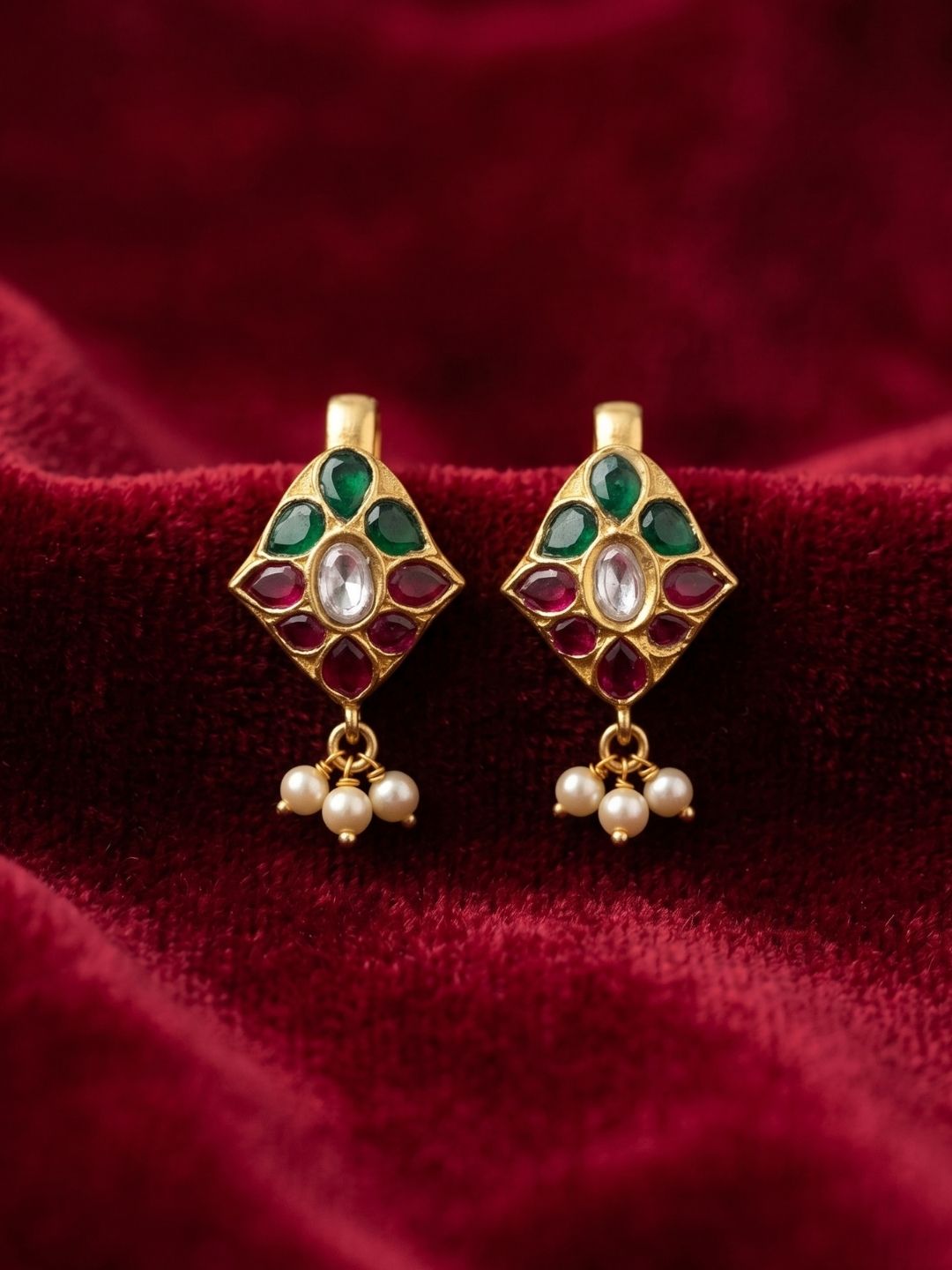Ishhaara Floral Jadau Kundan Bugadi Earrings