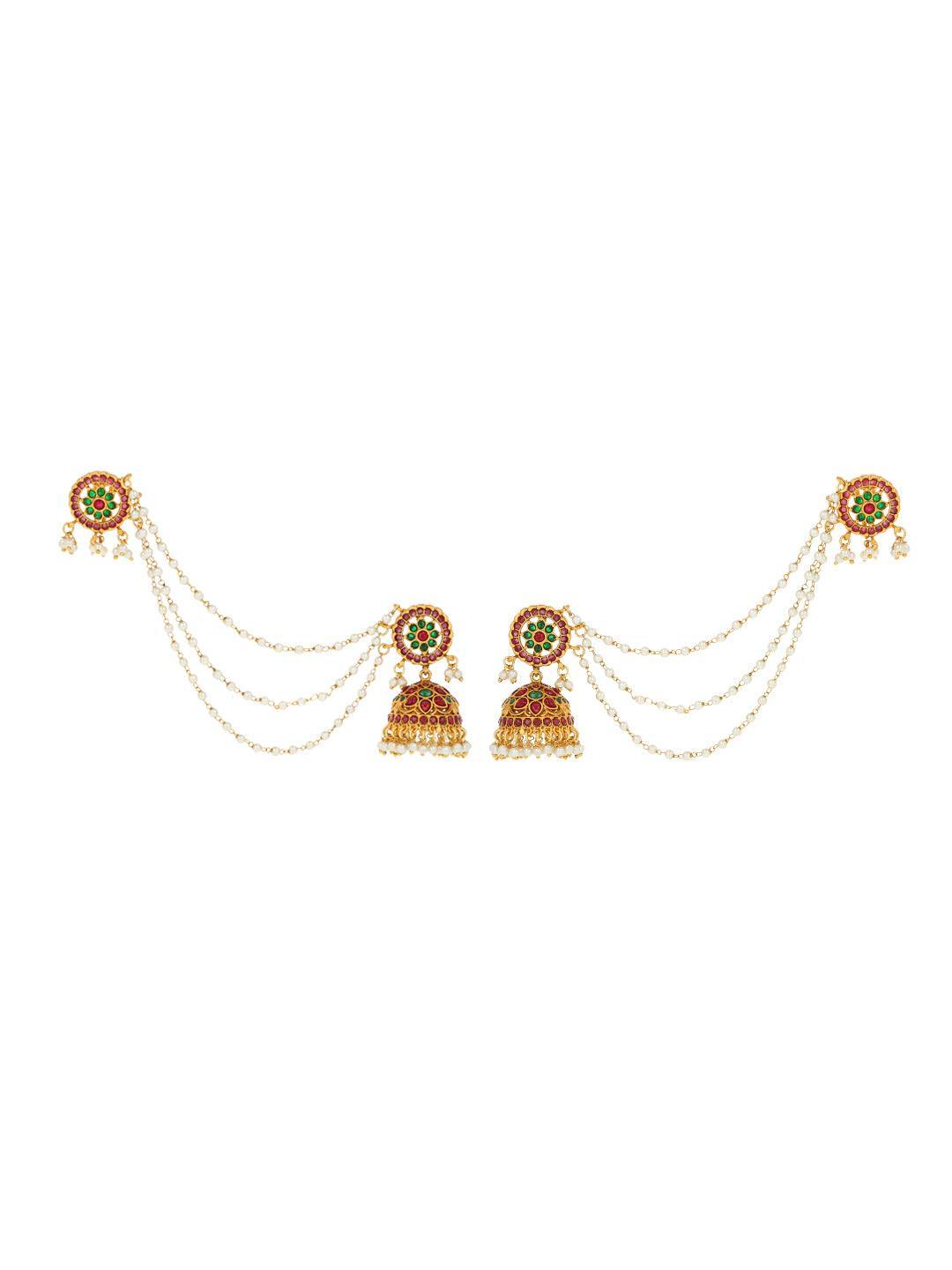 Ishhaara Floral Jhumka With Ear Chain