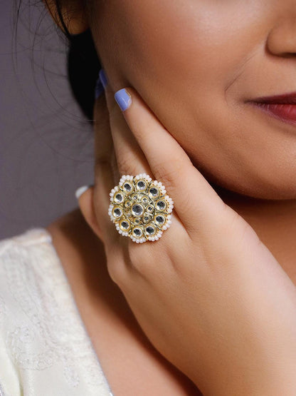 Ishhaara Floral Kundan Ring