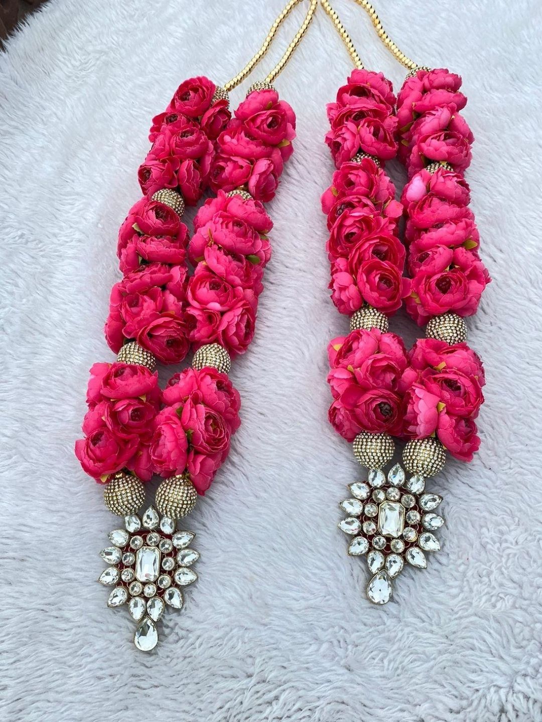 Ishhaara Floral Kundan Stone Varmala For Bride Groom