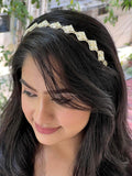 Ishhaara Floral Leaf-Cut Kundan Hair Band