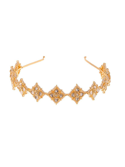 Ishhaara Floral Leaf Cut Kundan Hair Band
