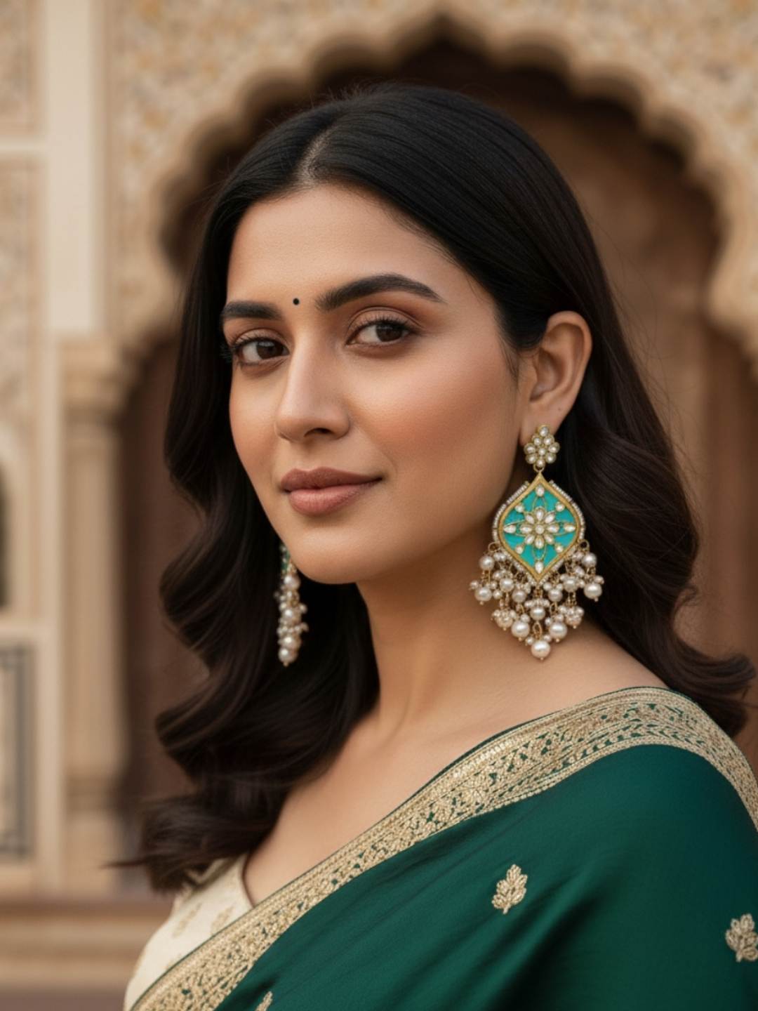 Ishhaara Floral Motif Dangler Earrings