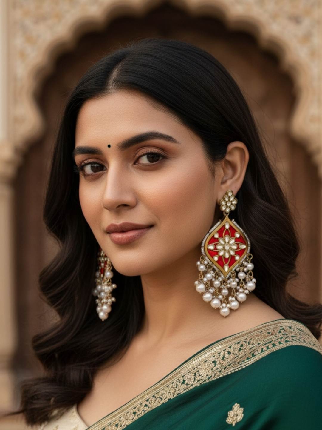 Ishhaara Floral Motif Dangler Earrings