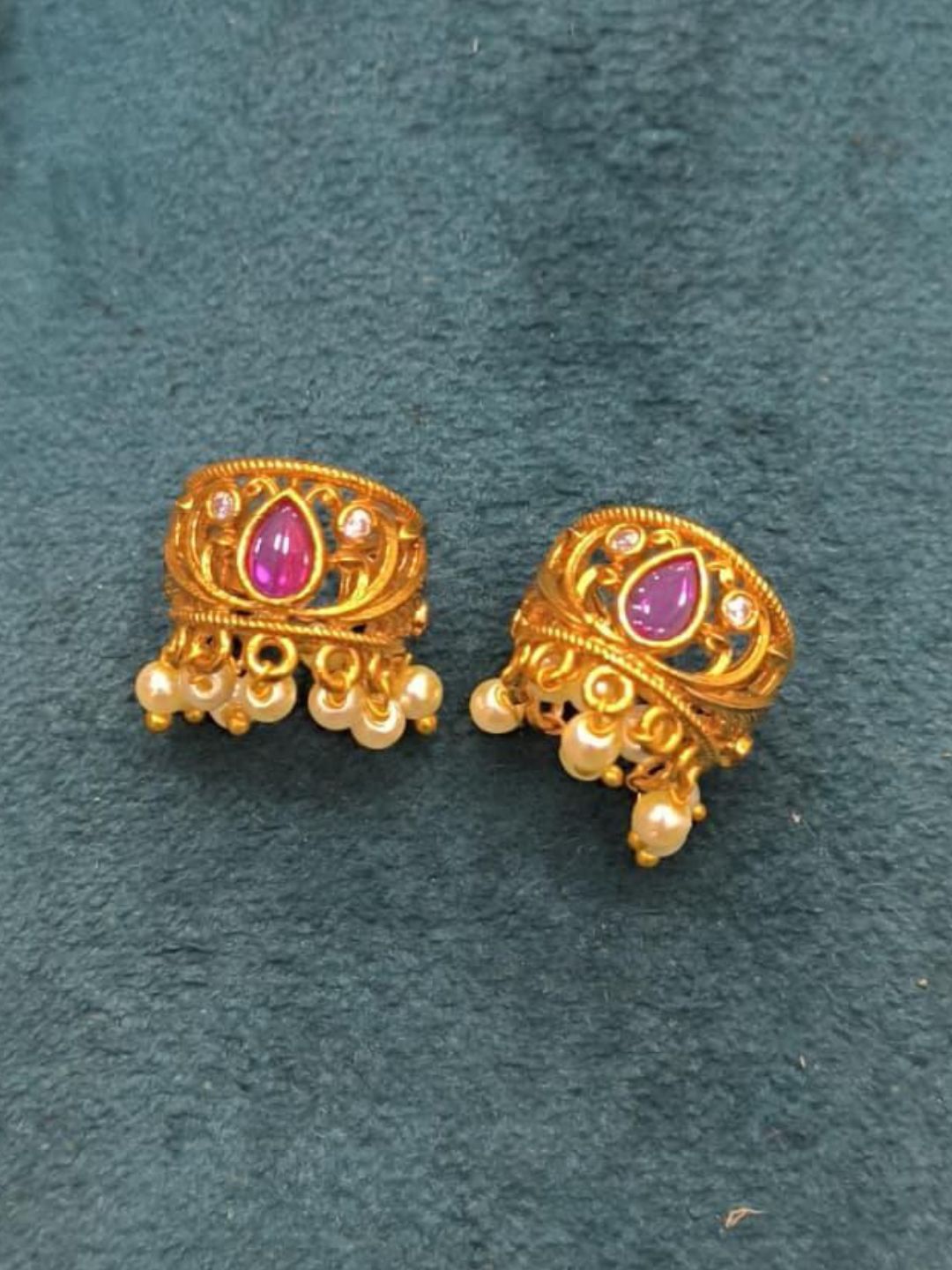 Ishhaara Floral Pearl Bugadi Earrings