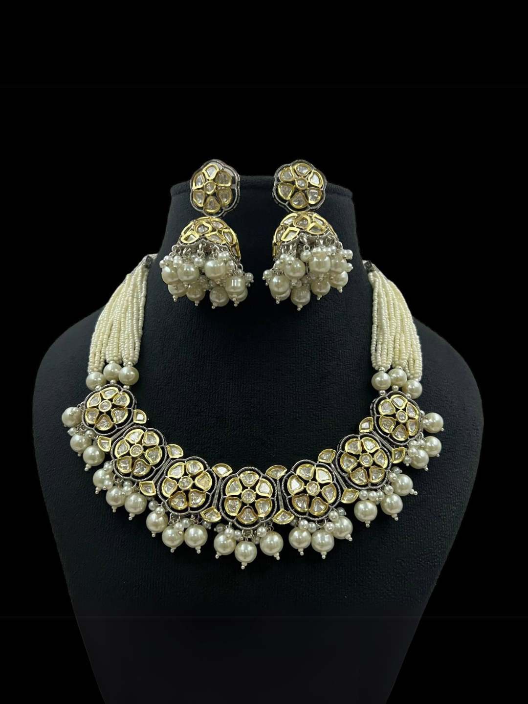 Ishhaara Floral Shaped Kundan Polki Studded Choker