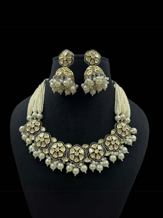 Ishhaara Floral Shaped Kundan Polki Studded Choker