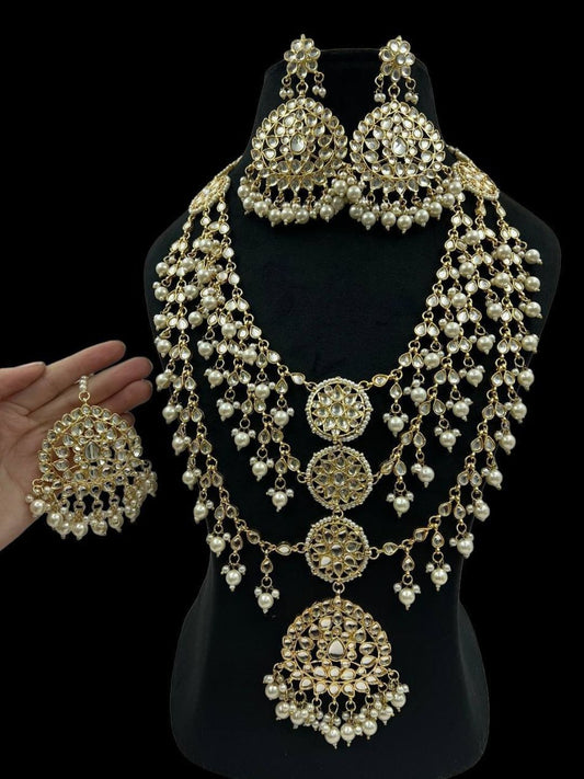 Ishhaara Floral Shaped Kundan Studded Layered Necklace