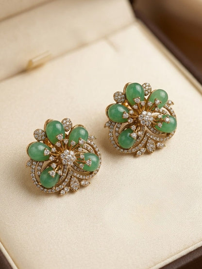 Ishhaara Floral Stone Studded Earrings