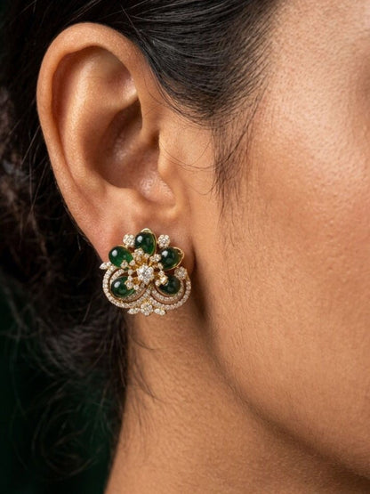 Ishhaara Floral Stone Studded Earrings