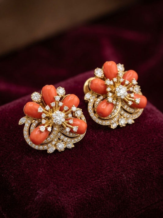 Ishhaara Floral Stone Studded Earrings