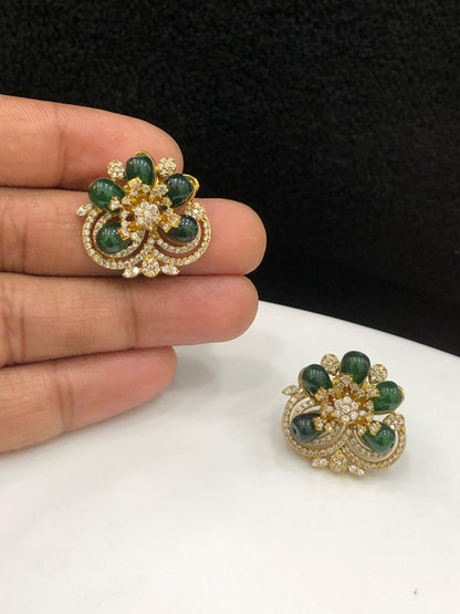 Ishhaara Floral Stone Studded Earrings