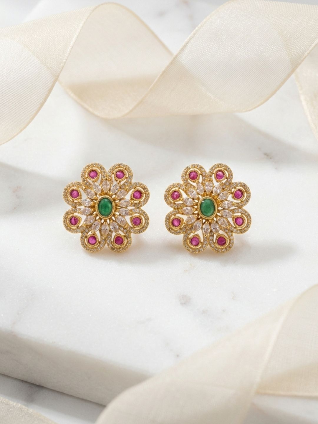Ishhaara Floral Stud Earrings