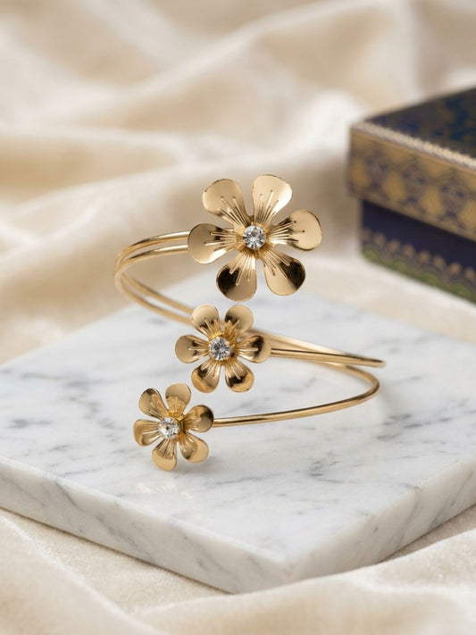 Ishhaara Floral Upper Arm Cuff Bracelet