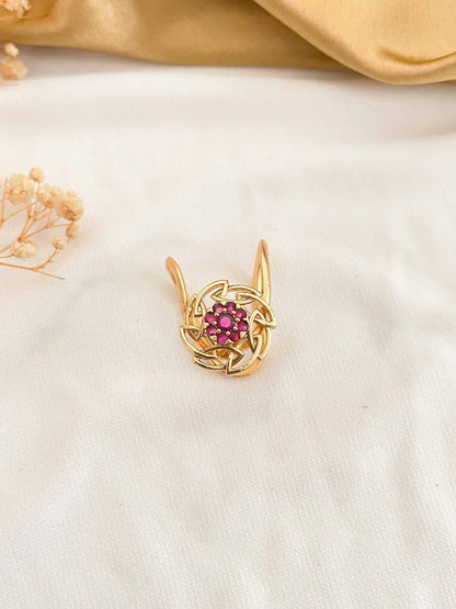 Ishhaara Flower Design Vanki Type Finger Ring