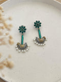 Ishhaara Flower Mor Brass Earrings